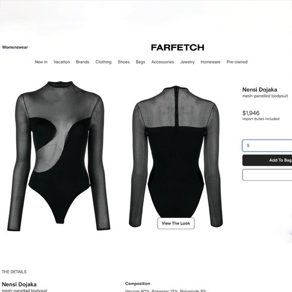 Nensi Dojaka Paneled Jersey And Tulle Black Bodysuit - Picture 10 of 13